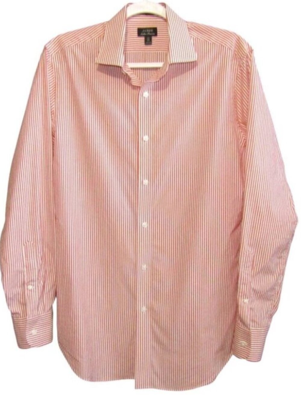 J Crew Ludlow Premium Shirt Orange Stripe Mens Sz 15 Slim Long Sleeve Reimagined
